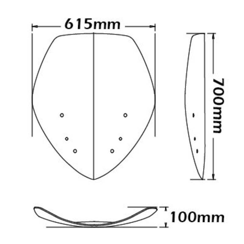 Parabrisas alto bmw r 1200 rt 05-09 70cm alto